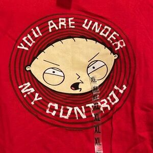 Brand New with tags. Family Guy red crew neck tee shirt